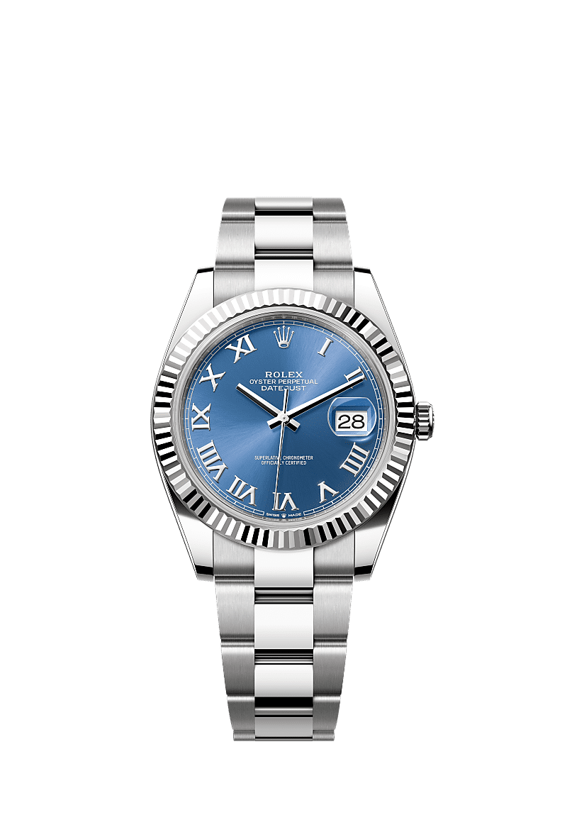 日志型 41, 蚝式,41毫米,白色黄金及蚝式钢, 表盘 : 天蓝色, Rolex
