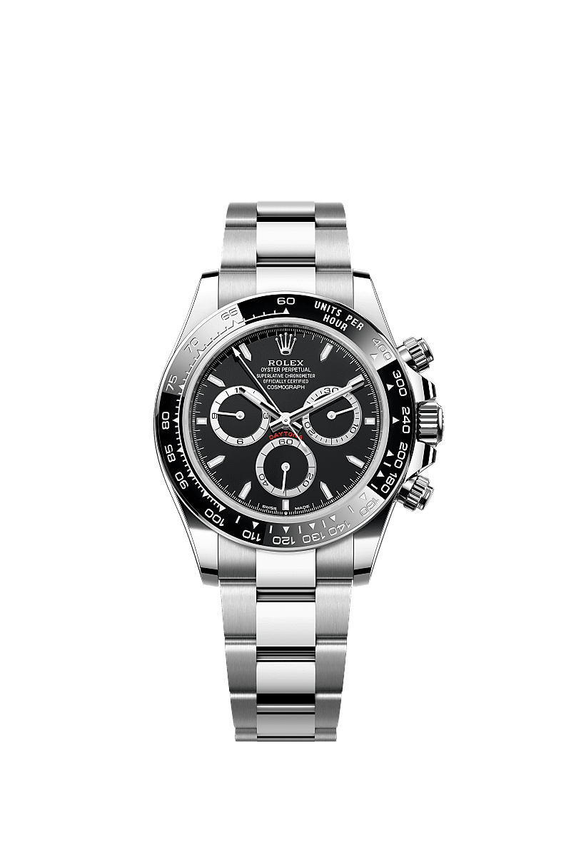 Cosmograph Daytona, Oyster, 40 mm, Oystersteel, Dial : Black, steel counter rings, Rolex