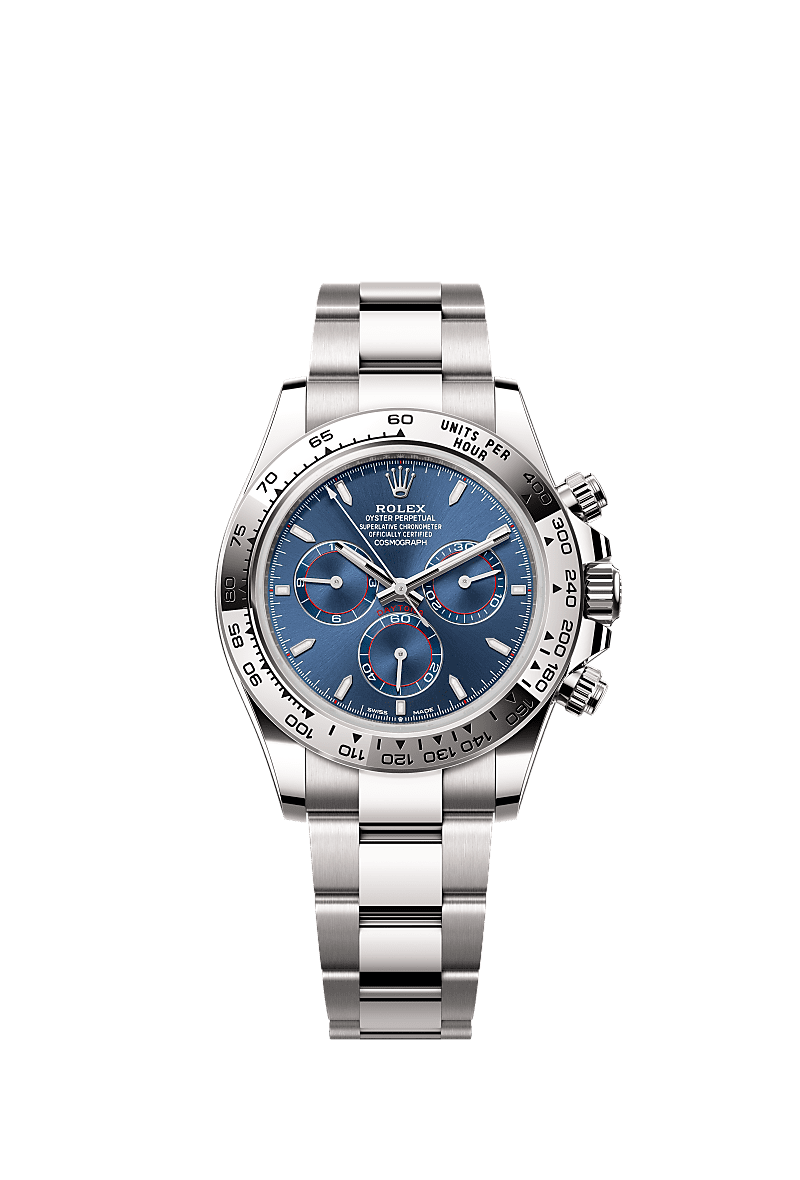 Cosmograph Daytona, Oyster, 40 mm, white gold, Dial : Bright blue, Rolex
