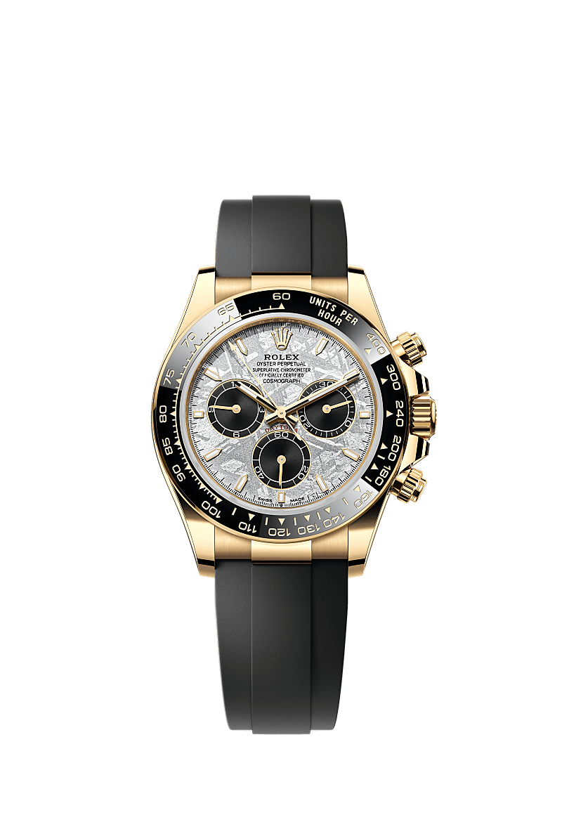 宇宙计型迪通拿, 蚝式，40毫米，黄金, 表盘 : 陨石及黑色, Rolex