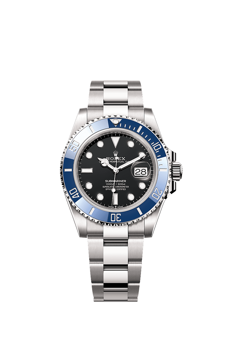 潜航者日历型, 蚝式，41毫米，白色黄金, 表盘 : 黑色, Rolex