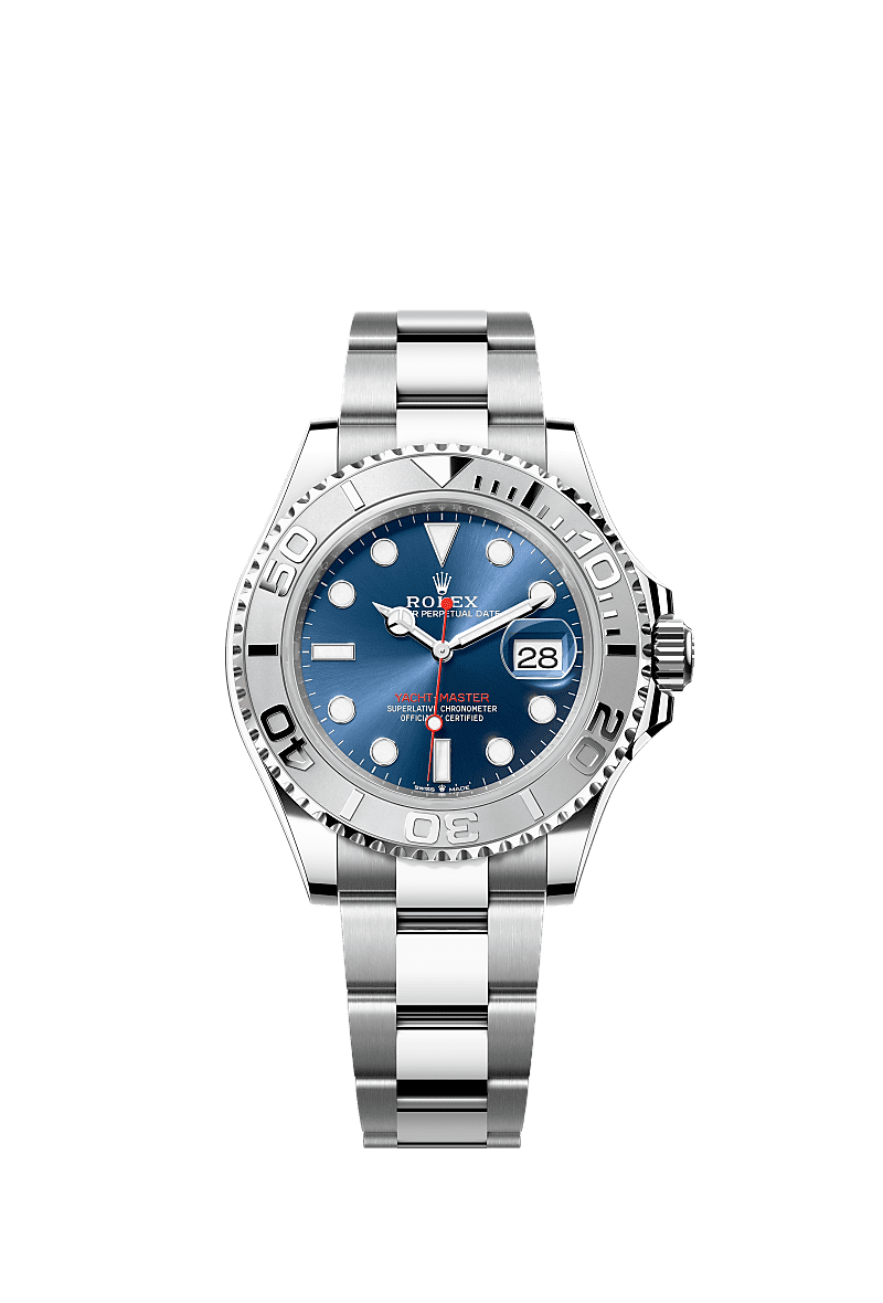 游艇名仕型 40, 蚝式，40毫米，铂金及蚝式钢, 表盘 : 亮蓝色, Rolex