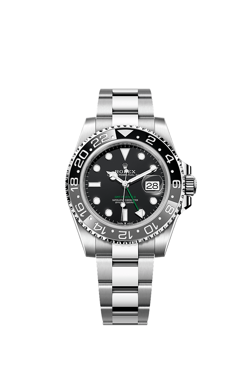 格林尼治型 II, 蚝式，40毫米，蚝式钢, 表盘 : 黑色, Rolex