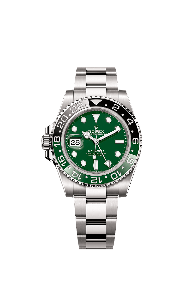 格林尼治型 II, 蚝式，40毫米，白色黄金, 表盘 : 绿色陶瓷, Rolex