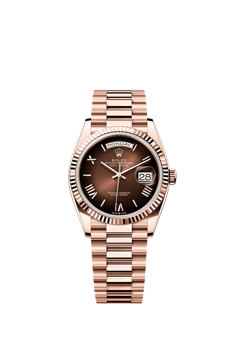 Day-Date 36, Oyster, 36 mm, Everose gold, Dial : Brown ombré, Rolex