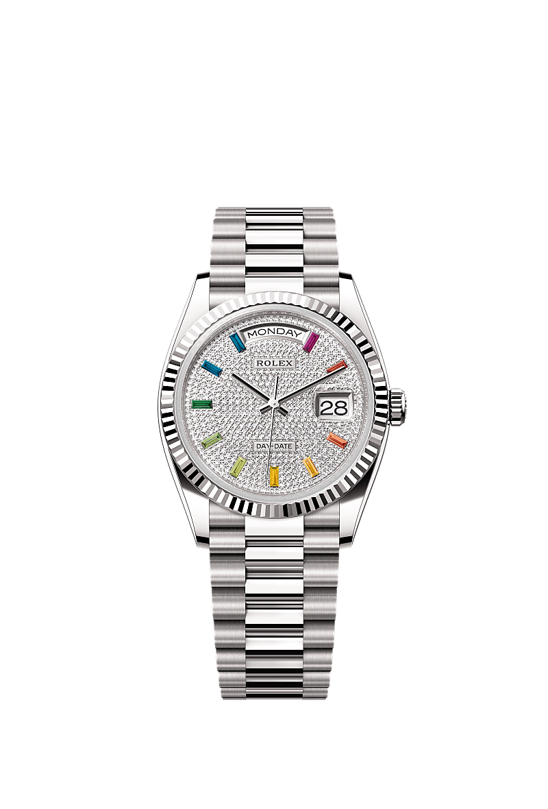 Day-Date 36, Oyster, 36 mm, white gold, Dial : Diamond-paved, Rolex