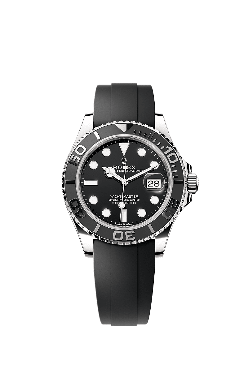 游艇名仕型 42, 蚝式,42毫米,白色黄金, 表盘 : 黑色, Rolex