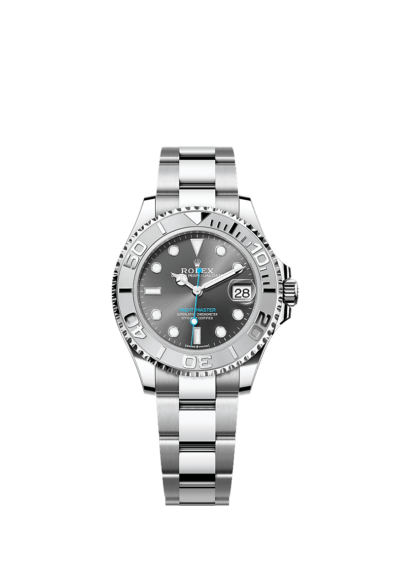 游艇名仕型 37, 蚝式，37毫米，铂金及蚝式钢, 表盘 : 石板灰色, Rolex