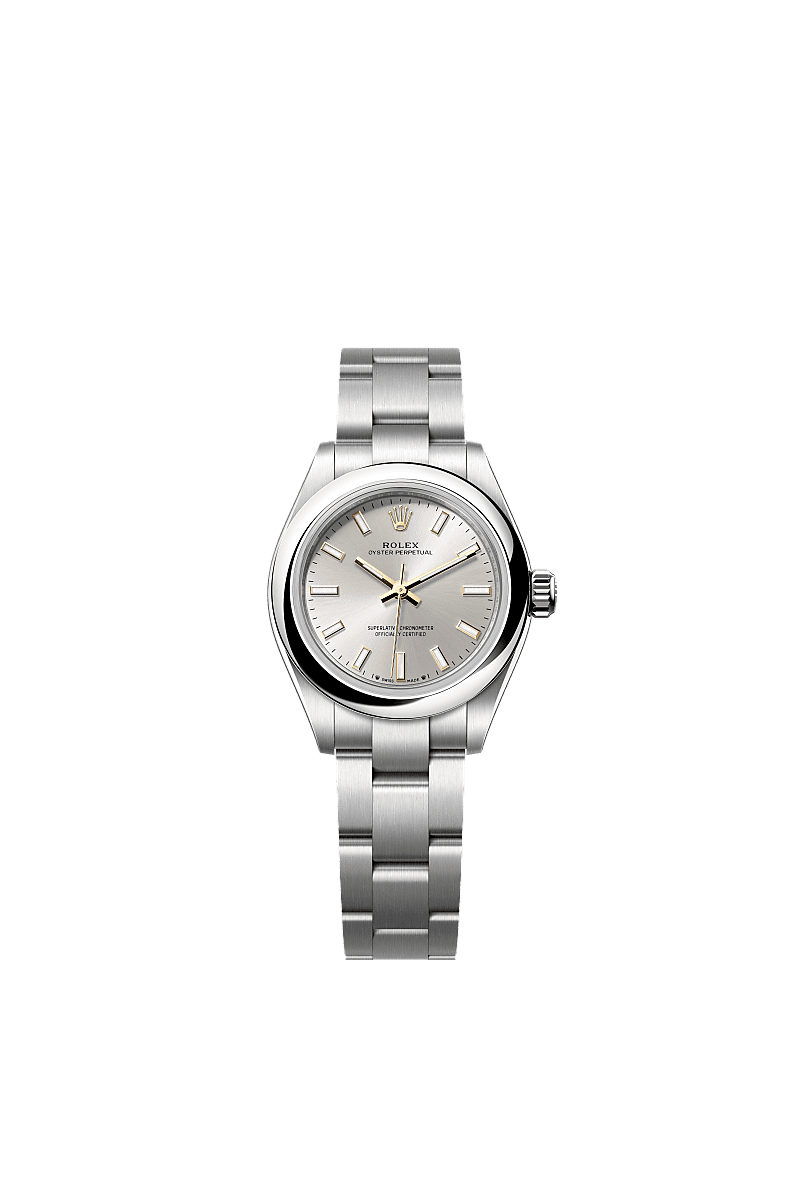 蚝式恒动型 28, 蚝式，28毫米，蚝式钢, 表盘 : 银色, Rolex