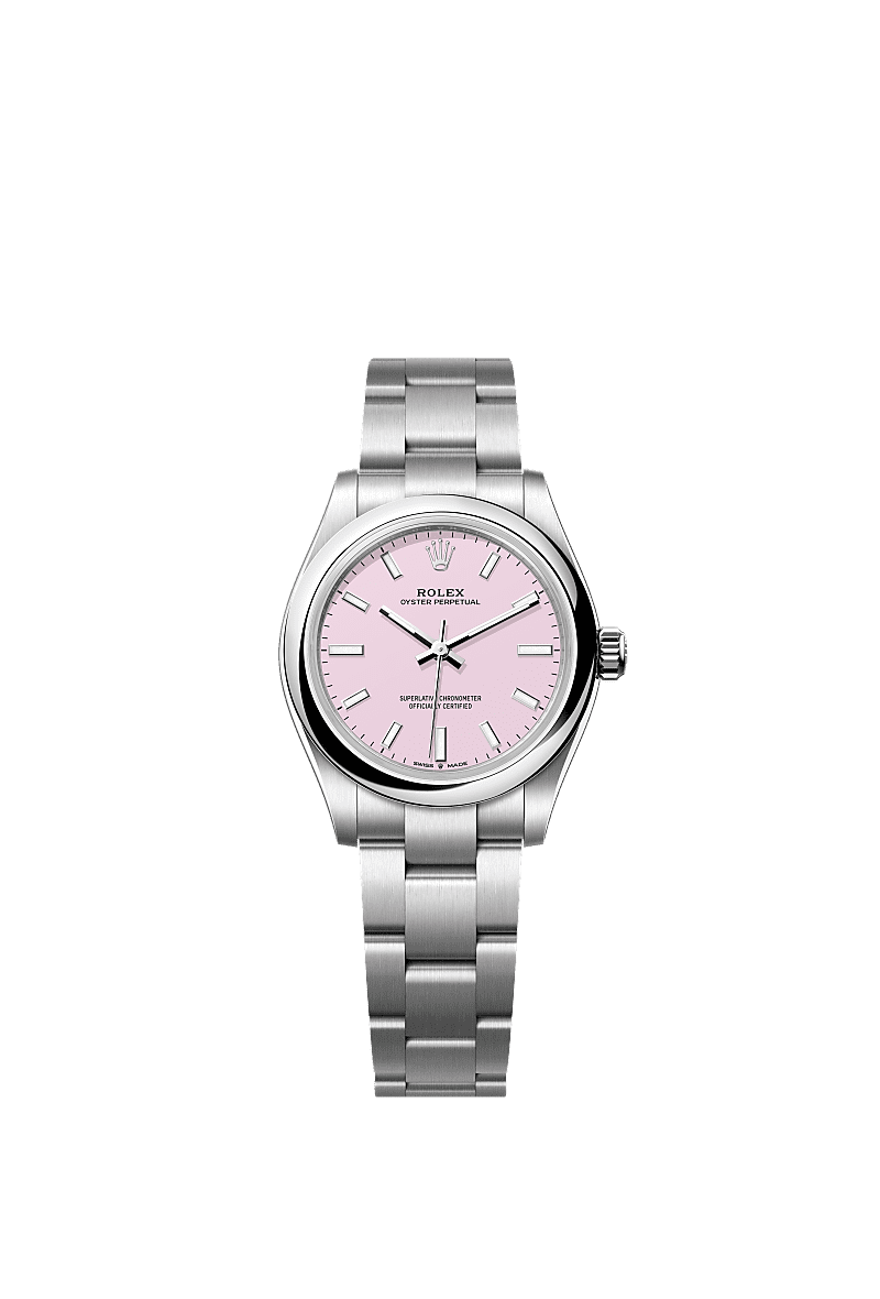 Oyster Perpetual 31, Oyster, 31 mm, Oystersteel, Dial : Candy pink, Rolex