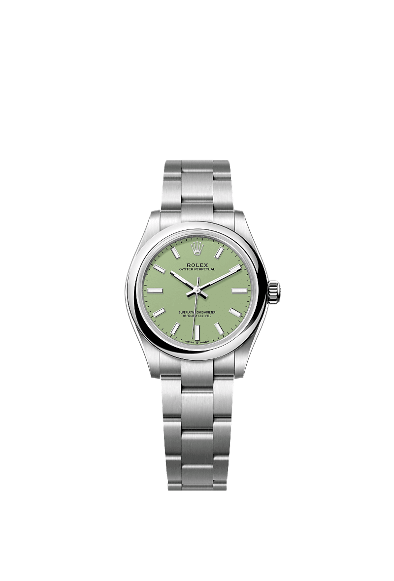 蚝式恒动型 31, 蚝式，31毫米，蚝式钢, 表盘 : 开心果绿色, Rolex