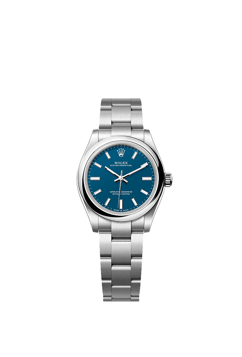 蚝式恒动型 31, 蚝式，31毫米，蚝式钢, 表盘 : <i>Med blue</i>, Rolex