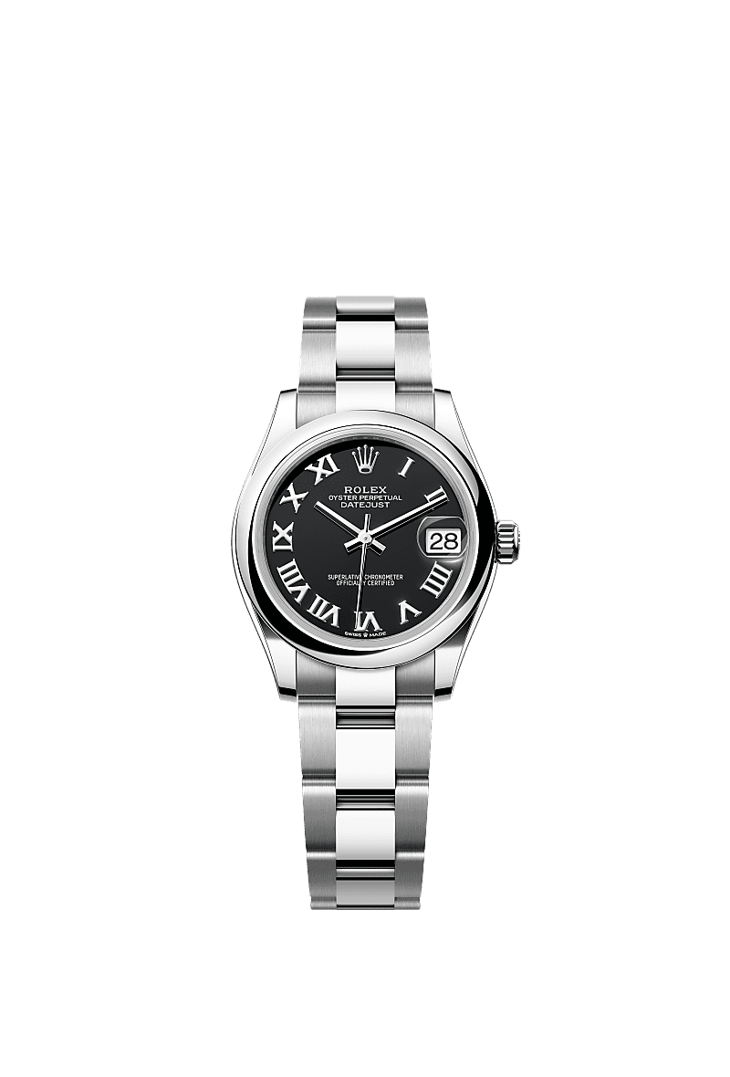 Datejust 31, Oyster, 31 mm, Oystersteel, Dial : Bright black, Rolex
