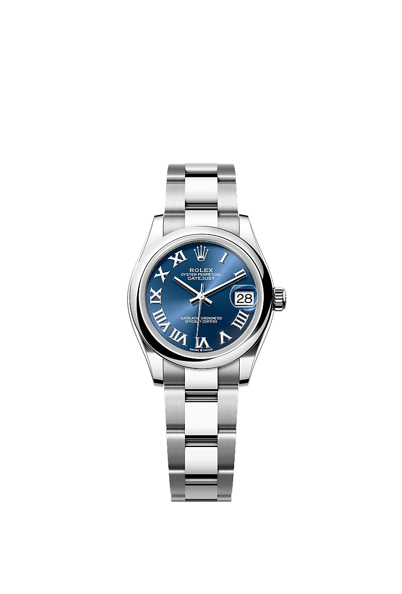 Datejust 31, Oyster, 31 mm, Oystersteel, Dial : Bright blue, Rolex