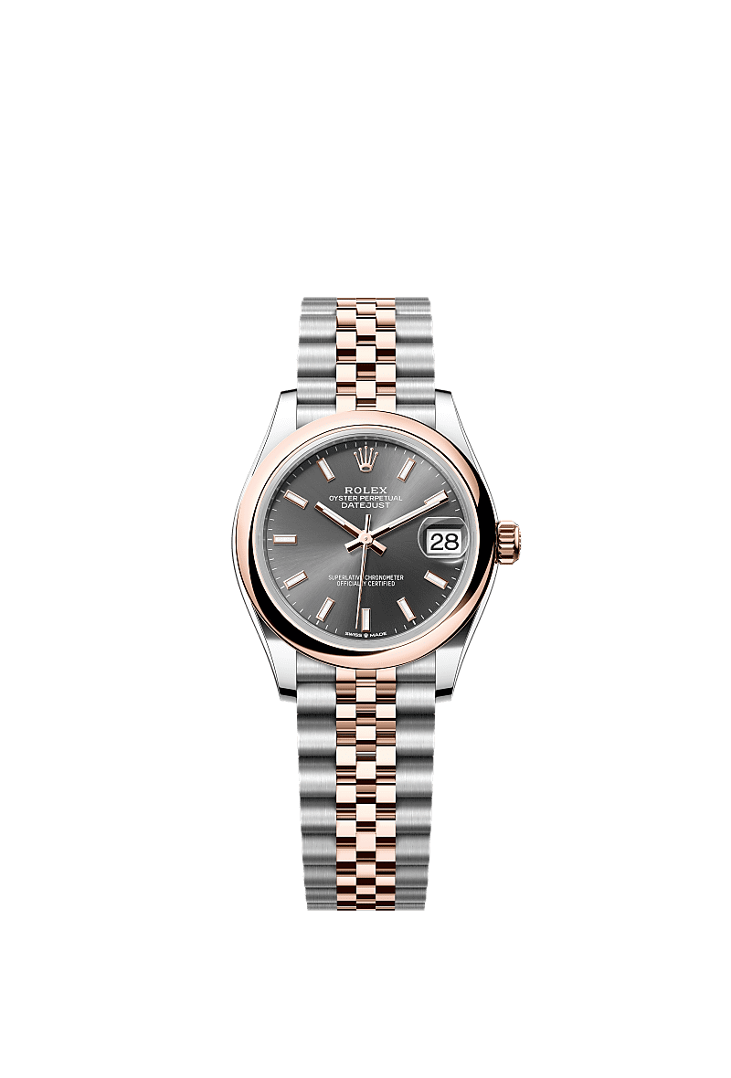 Datejust 31, Oyster, 31 mm, Oystersteel and Everose gold, Dial : Slate, Rolex