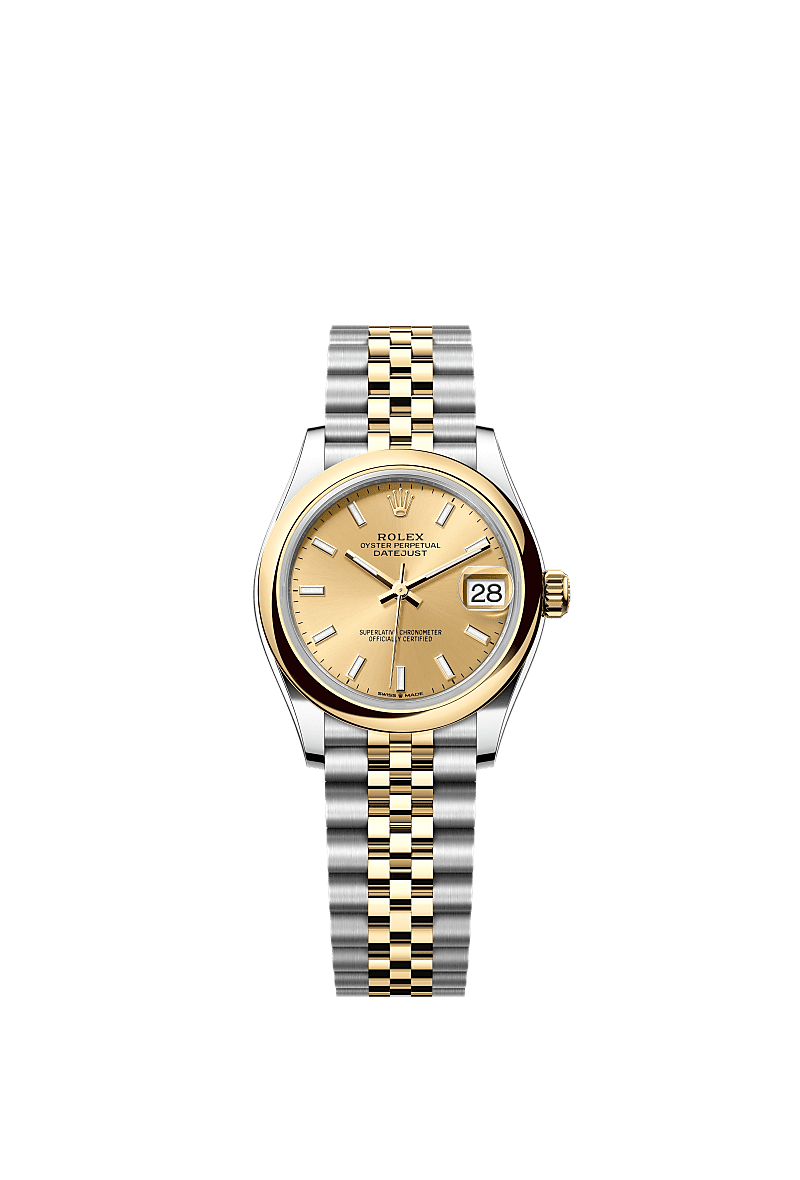 日志型 31, 蚝式,31毫米,黄金及蚝式钢, 表盘 : 香槟色, Rolex