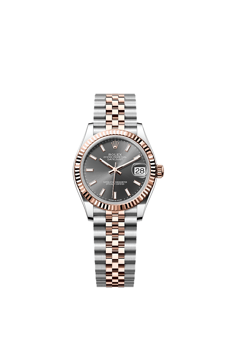日志型 31, 蚝式，31毫米，永恒玫瑰金及蚝式钢, 表盘 : 石板灰色, Rolex