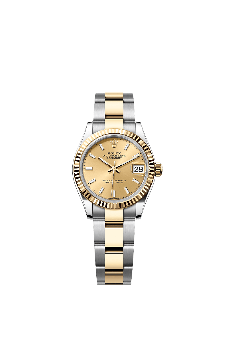 Datejust 31, Oyster, 31 mm, Oystersteel and yellow gold, Dial : Champagne-colour, Rolex
