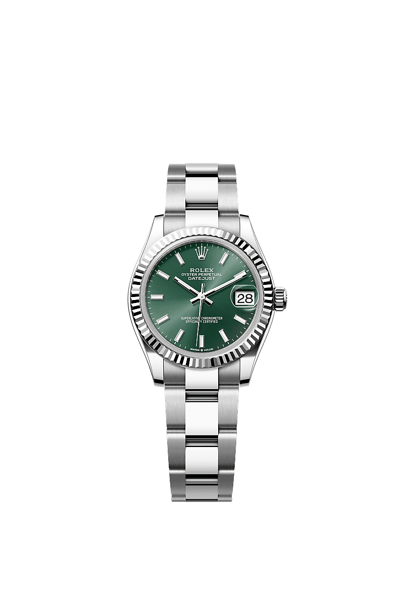 日志型 31, 蚝式,31毫米,白色黄金及蚝式钢, 表盘 : 薄荷绿色, Rolex