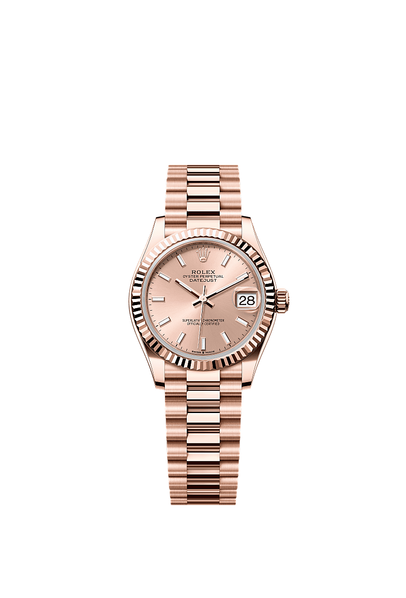 Datejust 31, Oyster, 31 mm, Everose gold, Dial : Rosé-colour, Rolex