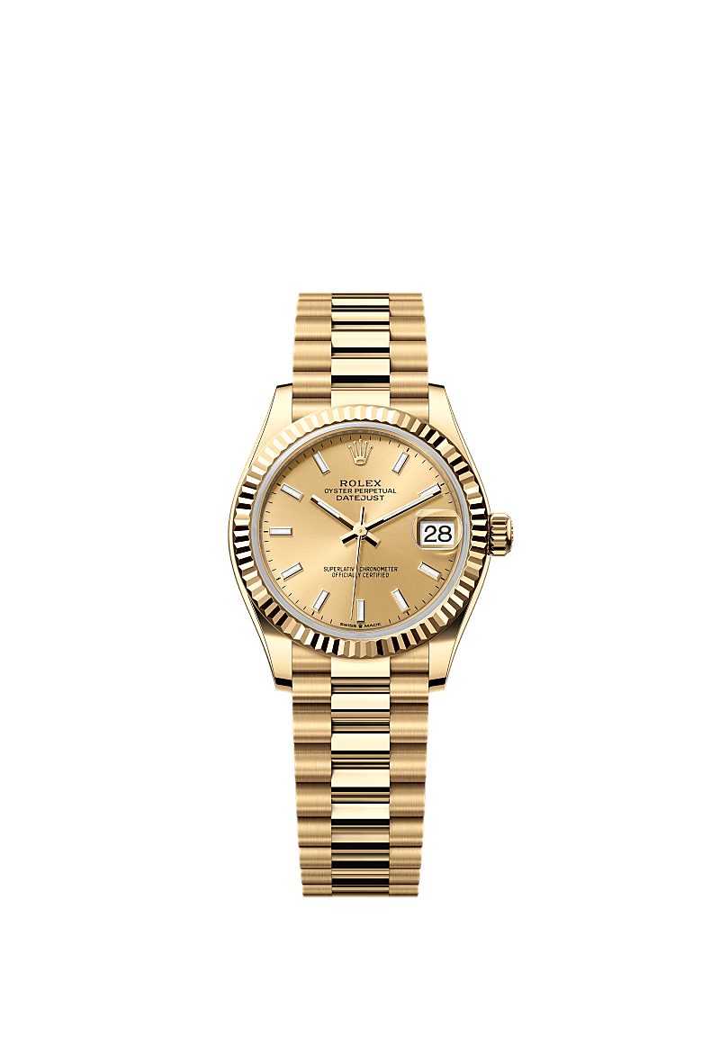 Datejust 31, Oyster, 31 mm, yellow gold, Dial : Champagne-colour, Rolex