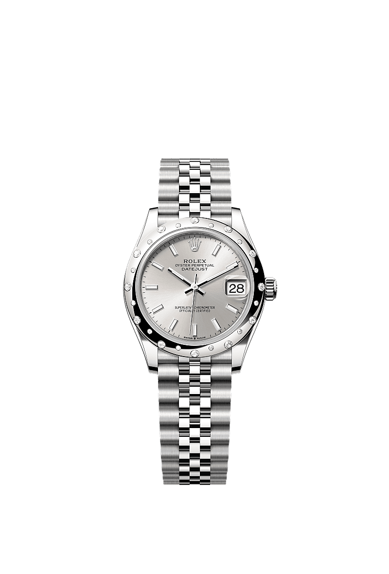 Datejust 31, Oyster, 31 mm, Oystersteel, white gold and diamonds, Dial : Silver, Rolex