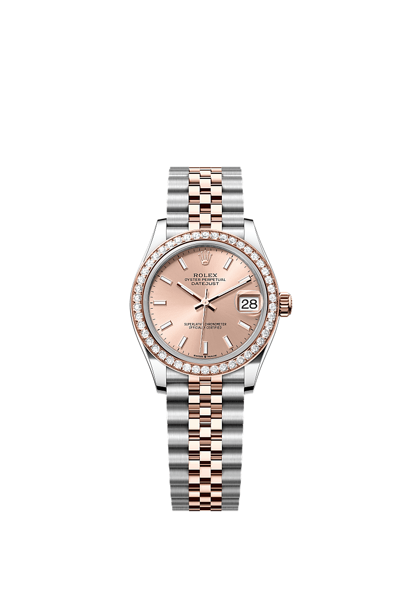 Datejust 31, Oyster, 31 mm, Oystersteel, Everose gold and diamonds, Dial : Rosé-colour, Rolex
