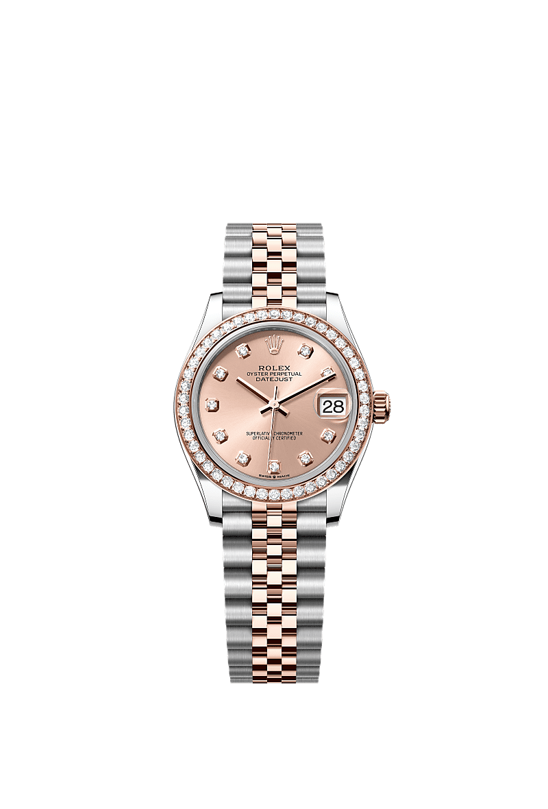 Datejust 31, Oyster, 31 mm, Oystersteel, Everose gold and diamonds, Dial : Rosé-colour set with diamonds, Rolex
