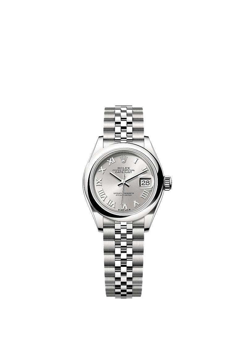 Lady-Datejust, Oyster, 28 mm, Oystersteel, Dial : Silver, Rolex