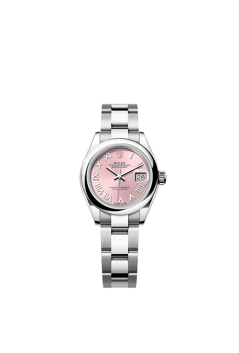 Lady-Datejust, Oyster, 28 mm, Oystersteel, Dial : Pink, Rolex
