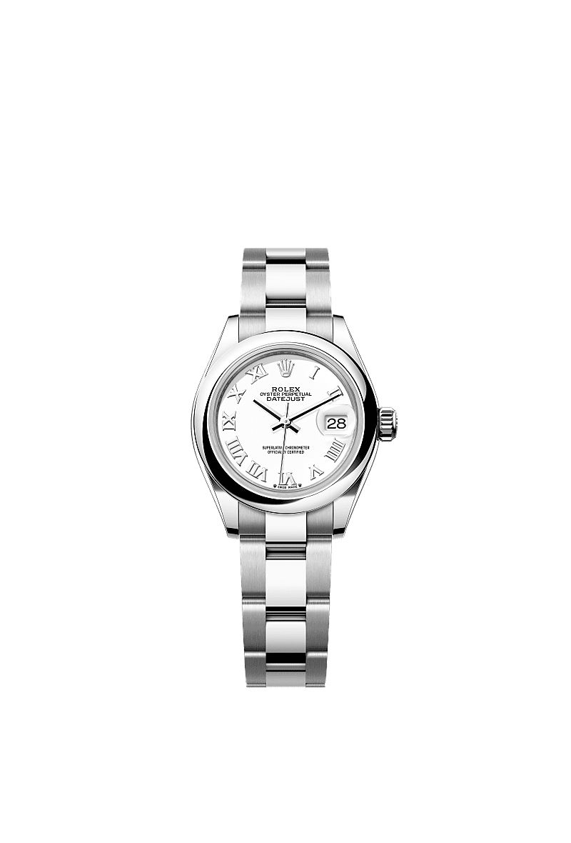 Lady-Datejust, Oyster, 28 mm, Oystersteel, Dial : White, Rolex