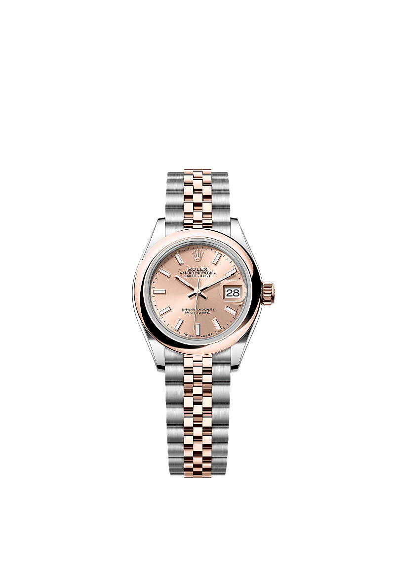 Lady-Datejust, Oyster, 28 mm, Oystersteel and Everose gold, Dial : Rosé-colour, Rolex