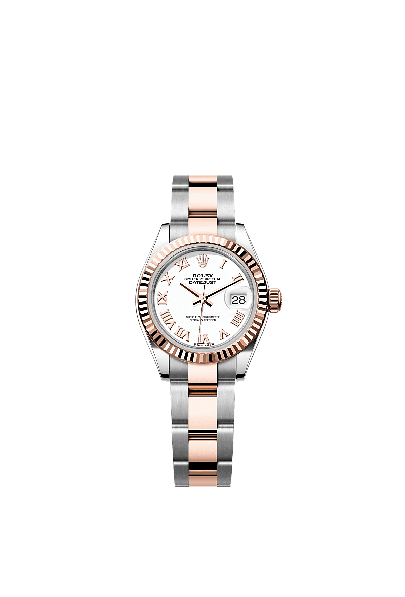 Lady-Datejust, Oyster, 28 mm, Oystersteel and Everose gold, Dial : White, Rolex
