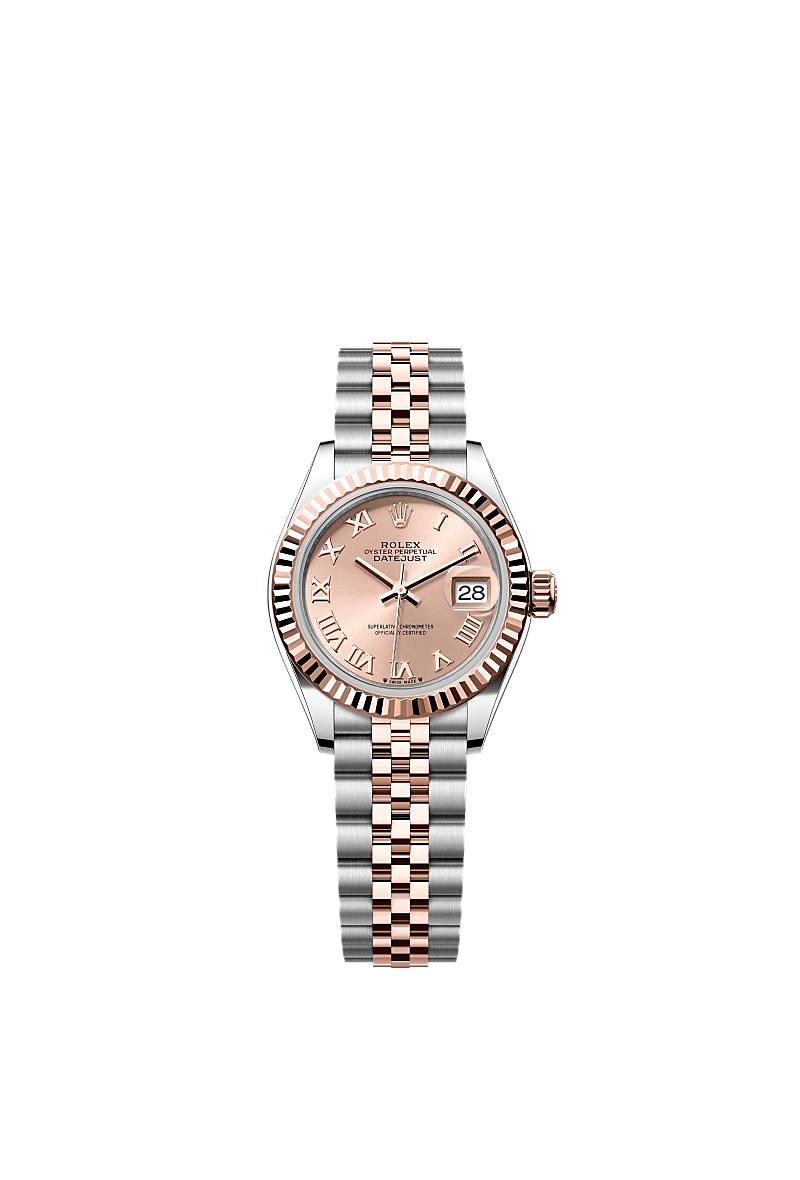 Lady-Datejust, Oyster, 28 mm, Oystersteel and Everose gold, Dial : Rosé-colour, Rolex
