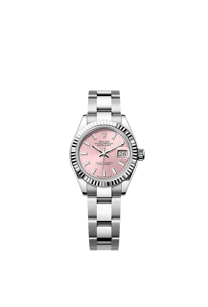 Lady-Datejust, Oyster, 28 mm, Oystersteel and white gold, Dial : Pink, Rolex