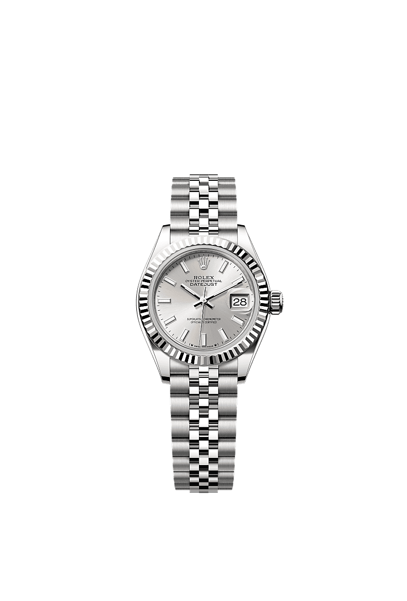 Lady-Datejust, Oyster, 28 mm, Oystersteel and white gold, Dial : Silver, Rolex