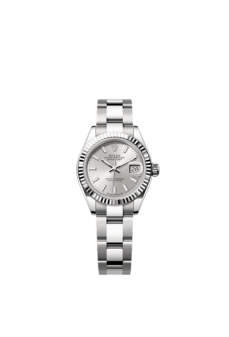 Lady-Datejust, Oyster, 28 mm, Oystersteel and white gold, Dial : Silver, Rolex