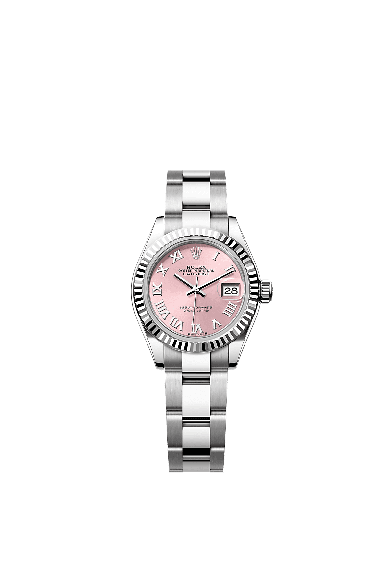 Lady-Datejust, Oyster, 28 mm, Oystersteel and white gold, Dial : Pink, Rolex