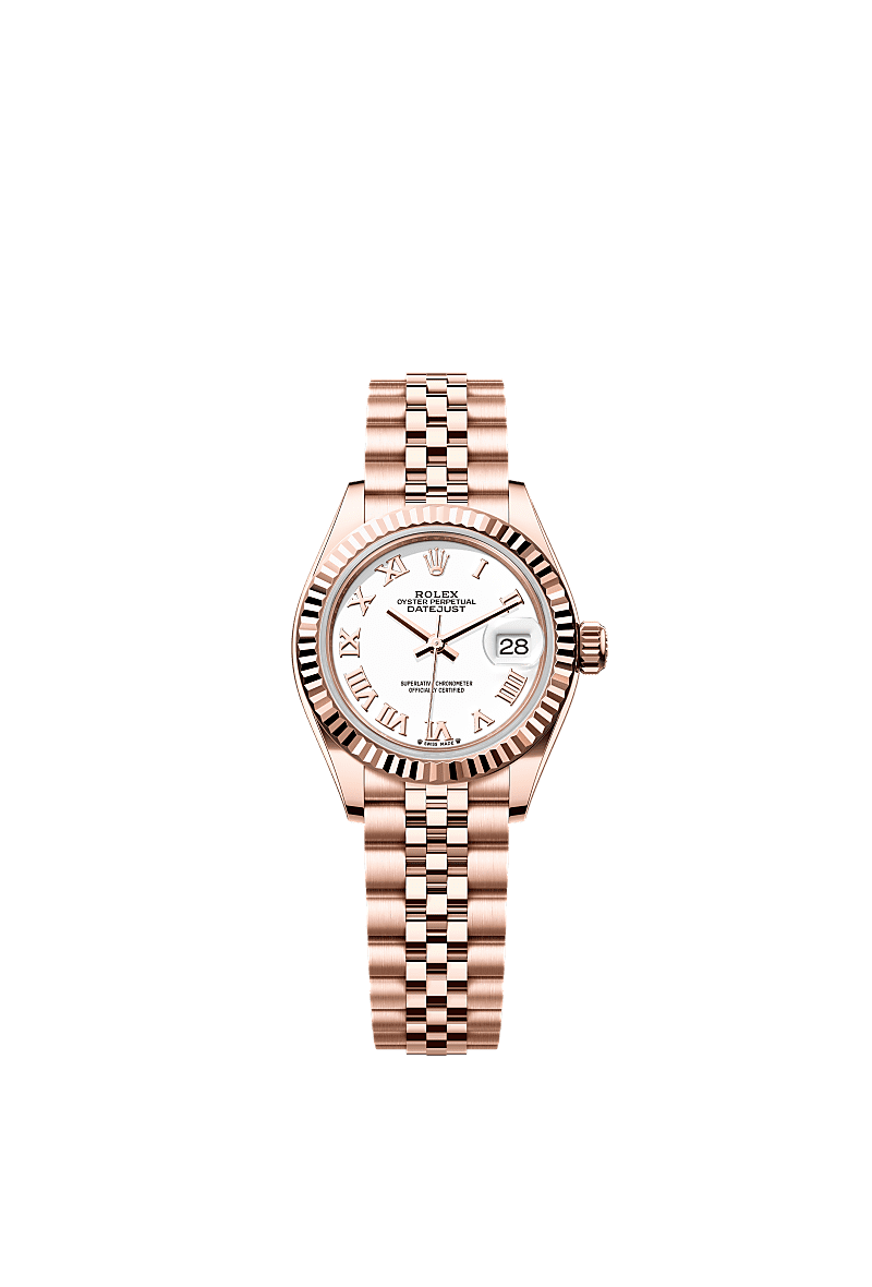 Lady-Datejust, Oyster, 28 mm, Everose gold, Dial : White, Rolex