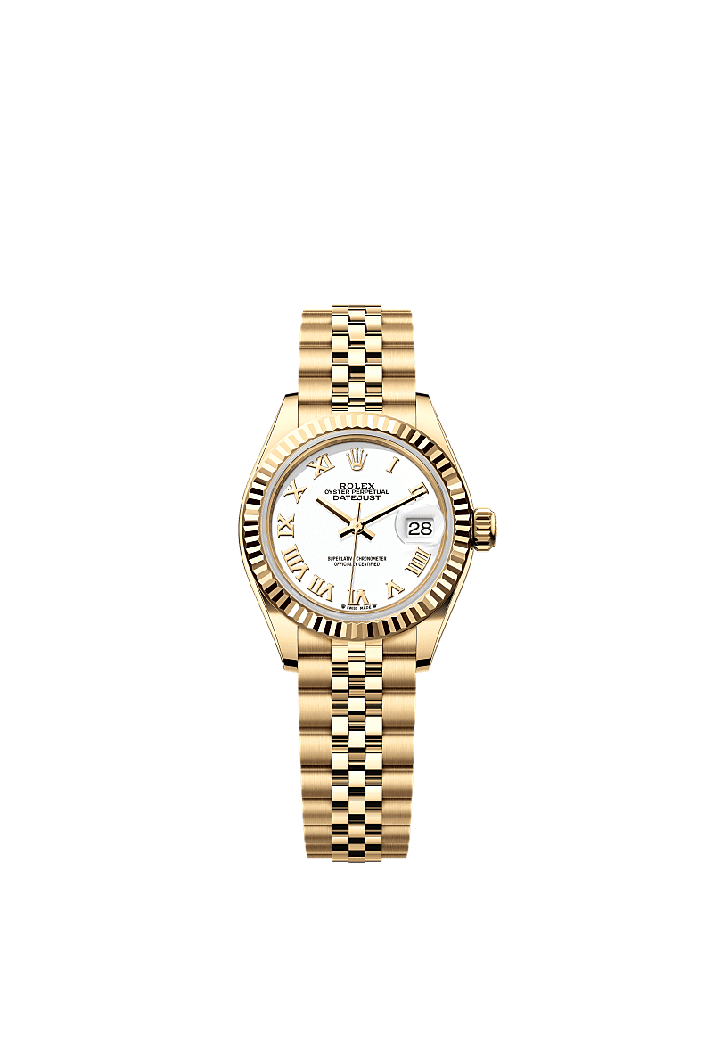 Lady-Datejust, Oyster, 28 mm, yellow gold, Dial : White, Rolex