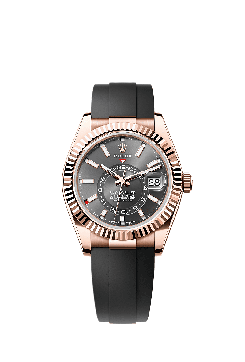 Sky-Dweller, Oyster, 42 mm, Everose gold, Dial : Slate, Rolex