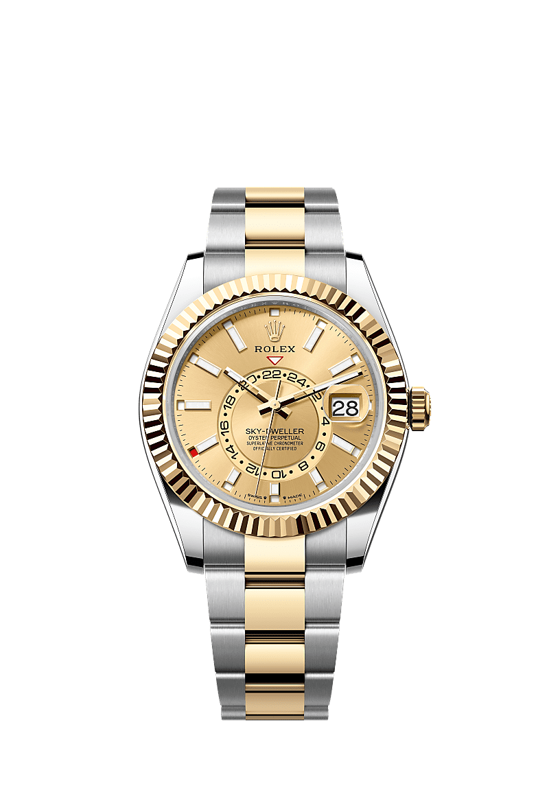 纵航者型, 蚝式,42毫米,黄金及蚝式钢, 表盘 : 香槟色, Rolex