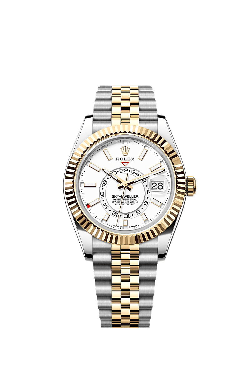 Sky-Dweller, Oyster, 42 mm, Oystersteel and yellow gold, Dial : Intense white, Rolex