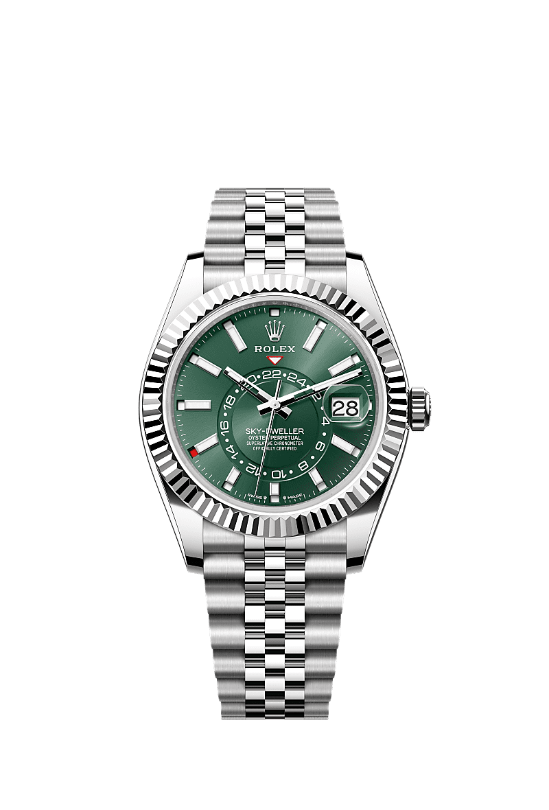 纵航者型, 蚝式，42毫米，白色黄金及蚝式钢, 表盘 : 薄荷绿色, Rolex