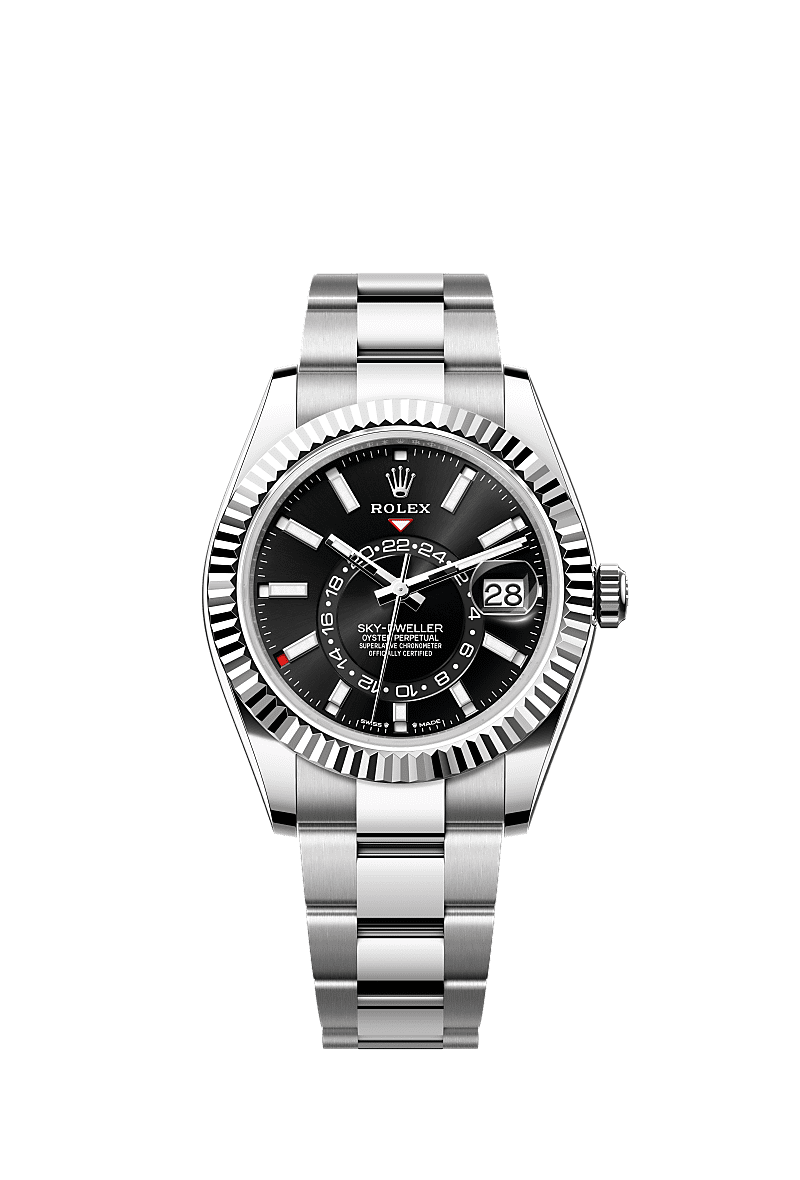 Sky-Dweller, Oyster, 42 mm, Oystersteel and white gold, Dial : Bright black, Rolex