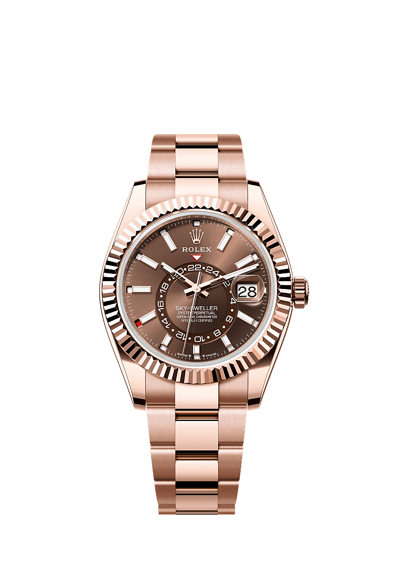Sky-Dweller, Oyster, 42 mm, Everose gold, Dial : Chocolate, Rolex